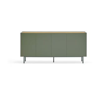 Zelena/u prirodnoj boji niska komoda u dekoru hrasta 165x78 cm Arista – Teulat