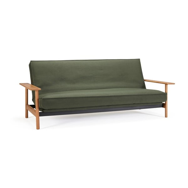 Tamnozeleni kauč na razvlačenje s poklopcem koji se može skinuti Innovation Balder Twist Dark Green, 97 x 230 cm