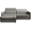 Siva baršunasti sklopiva/s prostorom za odlaganje kutna garnitura (s lijevim kutom/s ležaljkom) Gomsi – ELTAP