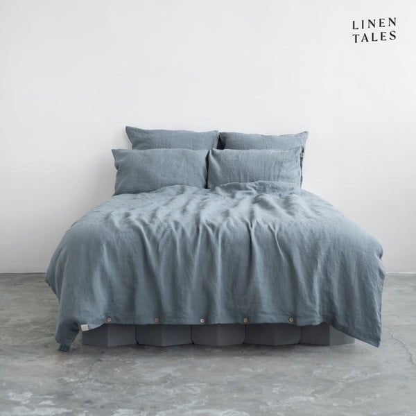 Svijetloplava lanena produžena posteljina za krevet 165x220 cm - Linen Tales