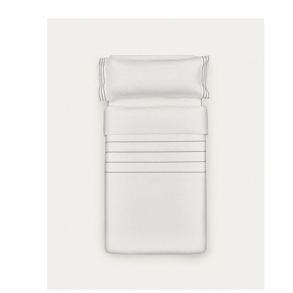 Bijela posteljina za krevet za jednu osobu/za produženi krevet od pamučnog perkala 150x220 cm Cintia – Kave Home-image-4