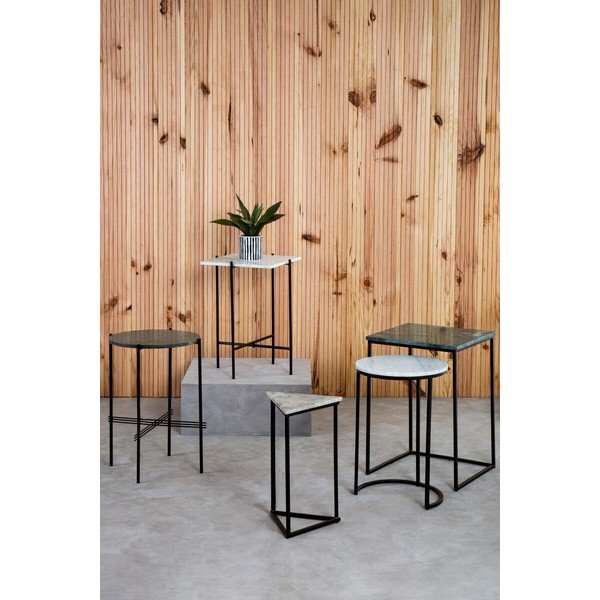 Pomoćni stolići u setu 3 kom s mramornom pločom 40x40 cm Mandoli – Premier Housewares-image-2
