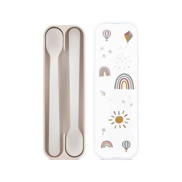 Bež plastične dječje žlice u setu 2 kom Sunshine & Rainbow – Mepal