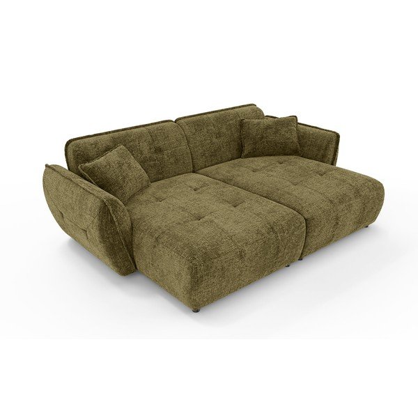 Zelena sofa od šenila s ležaljkom 252 cm Nelia Big – Ropez-image-2