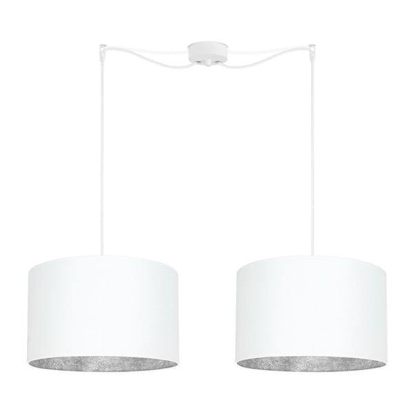 Bijela dupla stropna svjetiljka s unutarnjom stranom srebrene boje Sotto Luce Mika