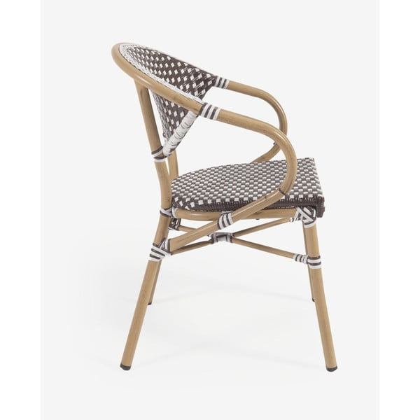 Smeđa metalna/plastična vrtna stolica Marilyn – Kave Home-image-3