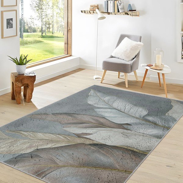 Zeleni/sivi perivi tepih 80x150 cm Dusty Leaves – Mila Home-image-4