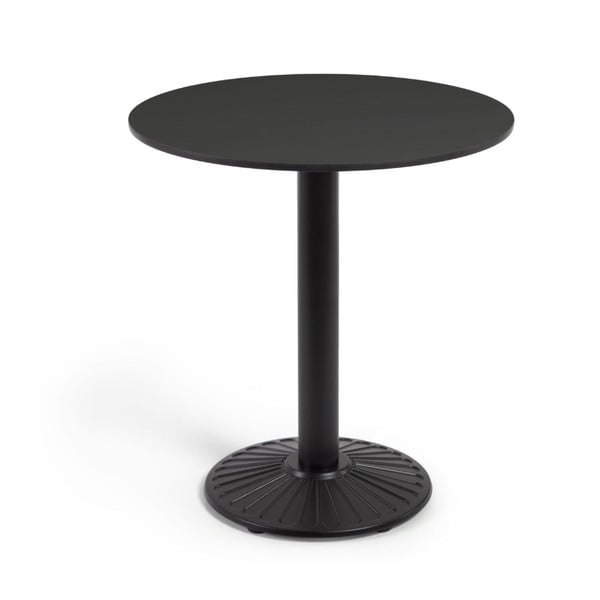 Crni vrtni blagovaonski stol Kave Home Tiaret, ø 68 cm