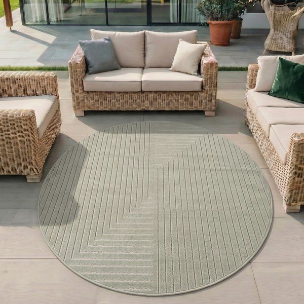 Zeleni okrugao unutarnji i vanjski tepih ø 80 cm Nova 1202 – Ayyildiz Carpets-image-1