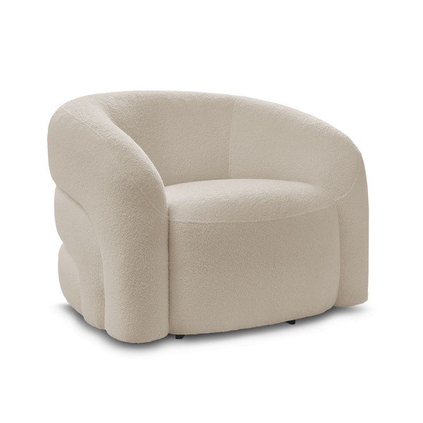 Bež okretna fotelja od bouclé tkanine Elina – Bobochic Paris