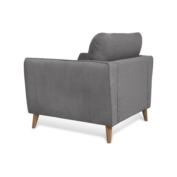 Tamno siva fotelja od samta Paris – Scandic-image-4