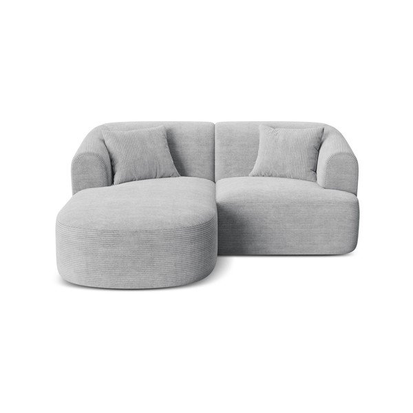 Svijetlo siva kutna garnitura od samta (s lijevim kutom/s ležaljkom) Campi – Cosmopolitan Design