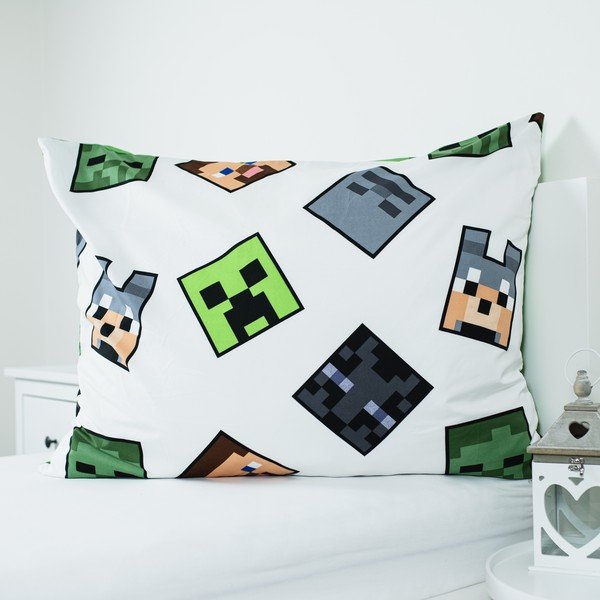 Zelena dječja posteljina za krevet za jednu osobu od mikrovlakana 140x200 cm Minecraft Block Stack – Jerry Fabrics-image-4