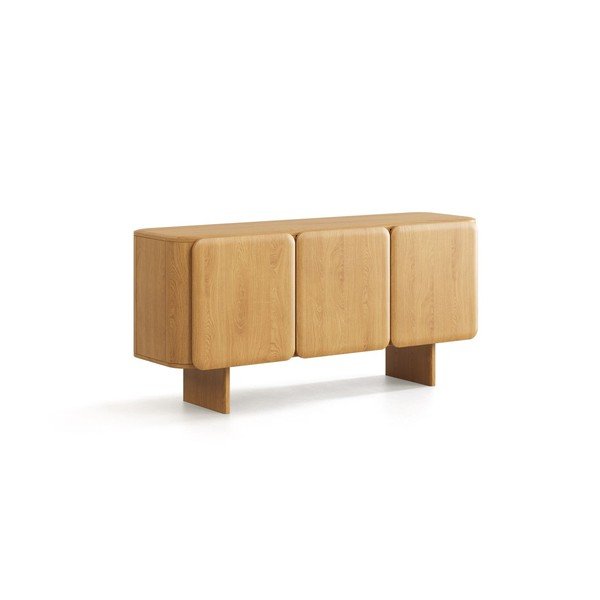 Komoda od punog hrasta u prirodnoj boji 160x76x45 cm Charlotte – Micadoni 