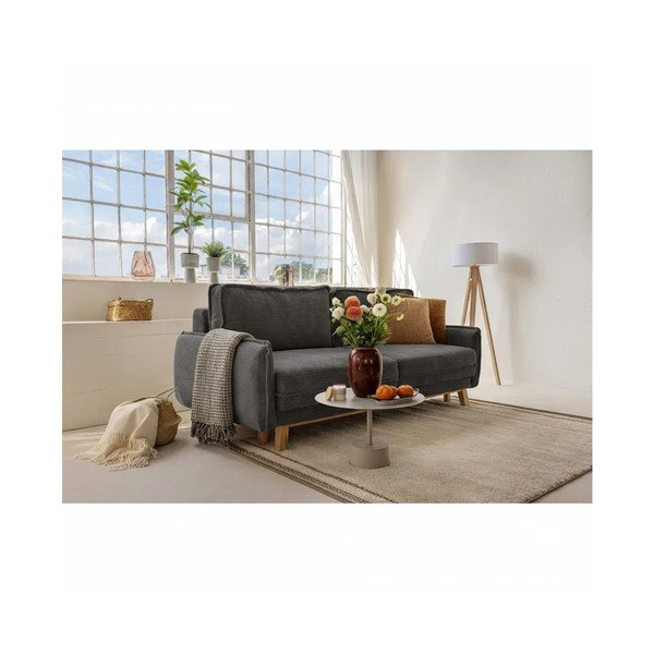 Siva sklopiva sofa od samta 218 cm Tori – Bonami Selection-image-1