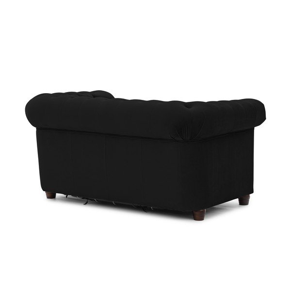 Crna baršunasti sklopiva sofa 148 cm York Blik – Ropez-image-3