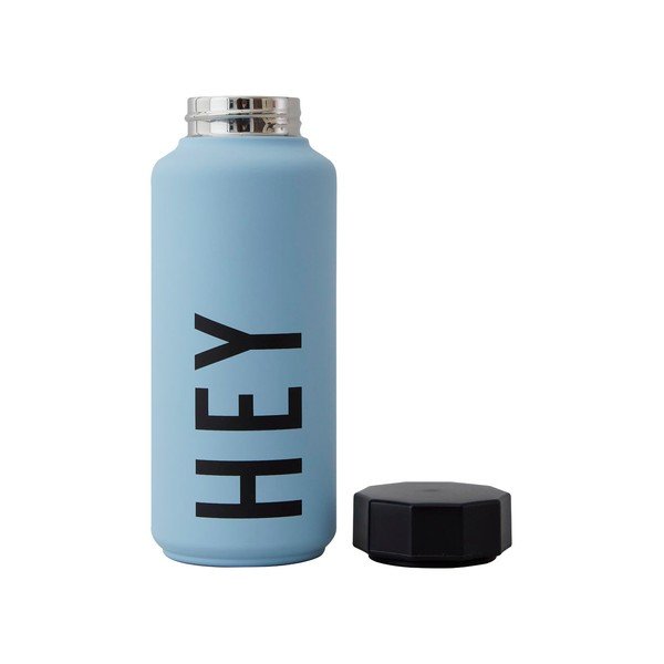 Svjetloplava termosica Design Letters Hey, 500 ml-image-1