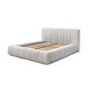 Svijetlo sivi tapecirani bračni krevet s prostorom za odlaganje s podnicom 180x200 cm Denali – Bobochic Paris
