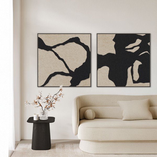 3D slika s okvirom/akustična 102x102 cm Quiet Friction 1 – Malerifabrikken-image-2