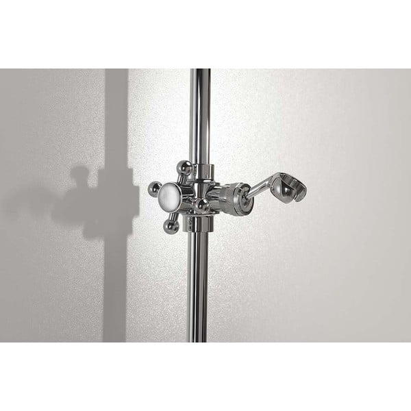 Mjedena zidna šipka za tuš u sjajno srebrnoj boji s kliznim nosačem 67 cm Antea – Sapho-image-2