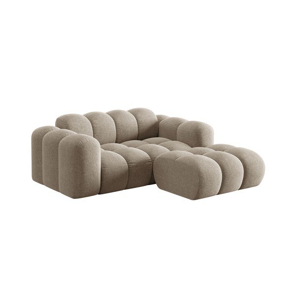 Svjetlo smeđa kutna garnitura od šenila (s desnim kutom/s ležaljkom) Treno – Cosmopolitan Design-image-1