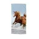 Plavi/smeđi ručnik za plažu od samta za djecu 75x150 cm Free – Good Morning