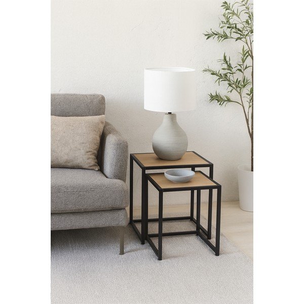 Pomoćni stolići u setu 2 kom u dekoru hrasta 38x38 cm Noah – Bonami Essentials-image-1