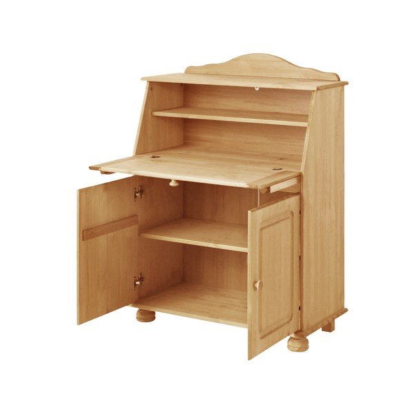 Visoka komoda od masivnog bora s radnim stolom u prirodnoj boji 107x39 cm Mette – Støraa-image-4