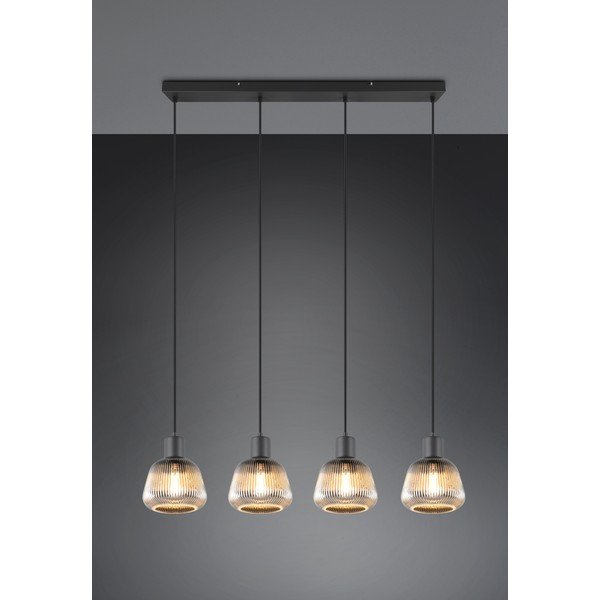 Crna viseća svjetiljka sa staklenim sjenilom ø 15 cm Tarifa – Trio-image-1