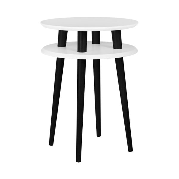 Bijeli pomoćni stolić s crnim Ragaba UFO nogama, Ø 45 cm