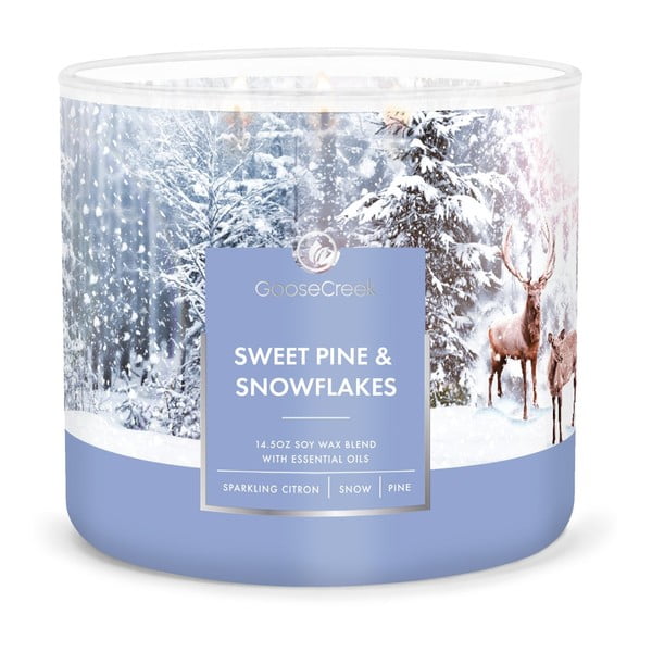 Mirisna svijeća Goose Creek Sweet Pine &amp; Snowflakes, vrijeme gorenja 35 h