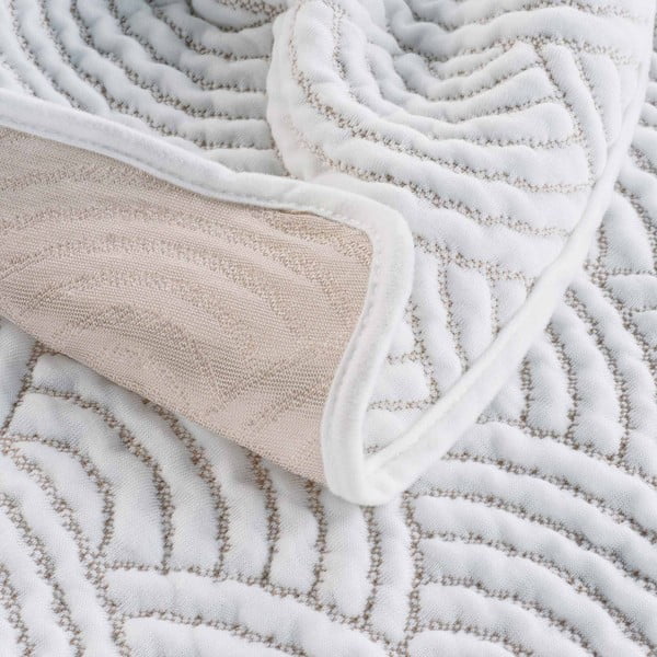 Bijeli/bež set prekrivača i jastučnice od jeseya 220x240 cm Cassandra – douceur d'intérieur-image-2