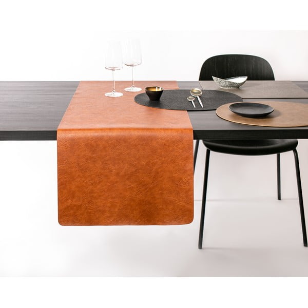 Tamnosmeđa prostirka s imitacijom kože ZicZacTroja, 33 x 45 cm-image-3