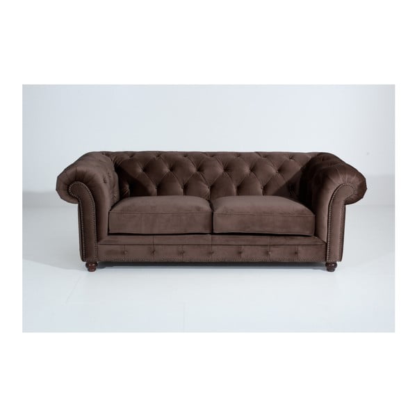 Tamnosmeđa sofa Max Winzer Orleans Velvet, 216 cm