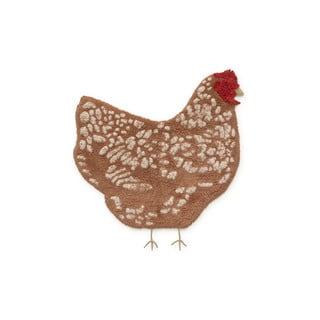 Smeđi periv/ručno rađen pamučan dječji tepih 110x100 cm Chicken – Lorena Canals