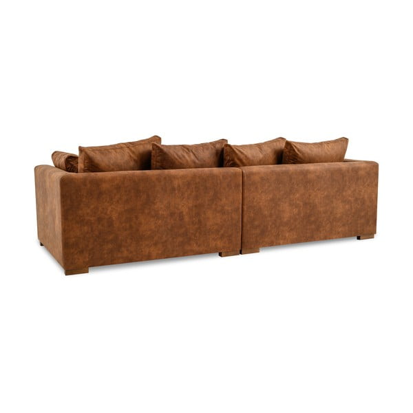 Konjak smeđa sofa od imitacije kože 266 cm Hamburg – Scandic-image-3