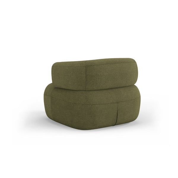 Zelena fotelja od bouclé tkanine Jenny – Micadoni Home-image-3