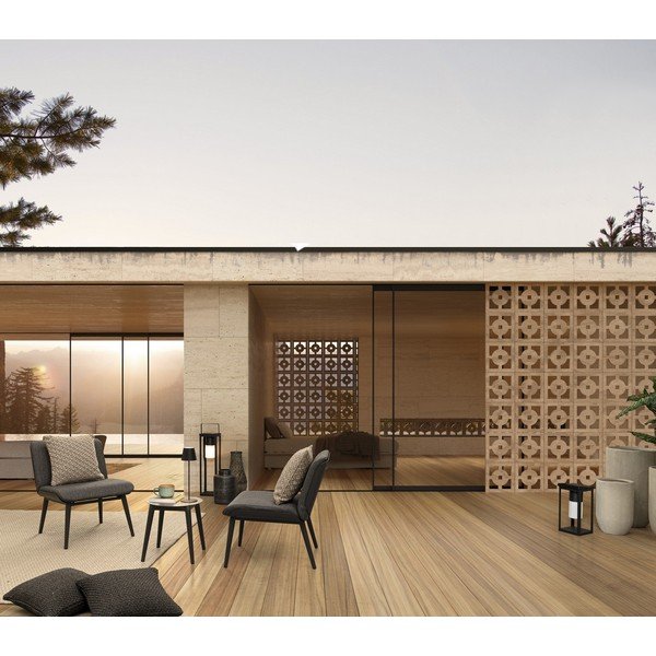 Crna LED lanterna sa solarnim panel/s USB (visina 75 cm) Solar – Bizzotto-image-1