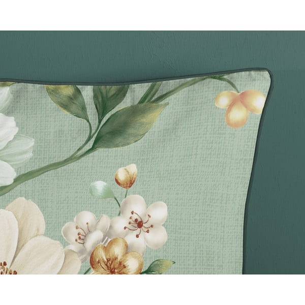 Zelena posteljina za krevet za jednu osobu/za produženi krevet od pamučnog satena 140x220 cm Sizena – Descanso-image-3