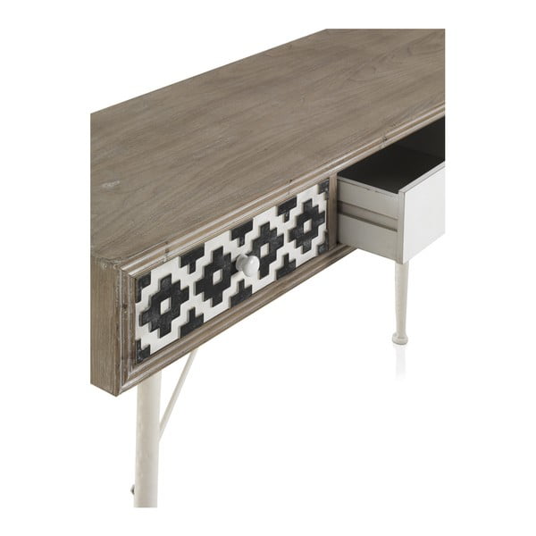 Konzolni stol s crno-bijelim detaljima i tri ladice Geese Rustico Geometric-image-1
