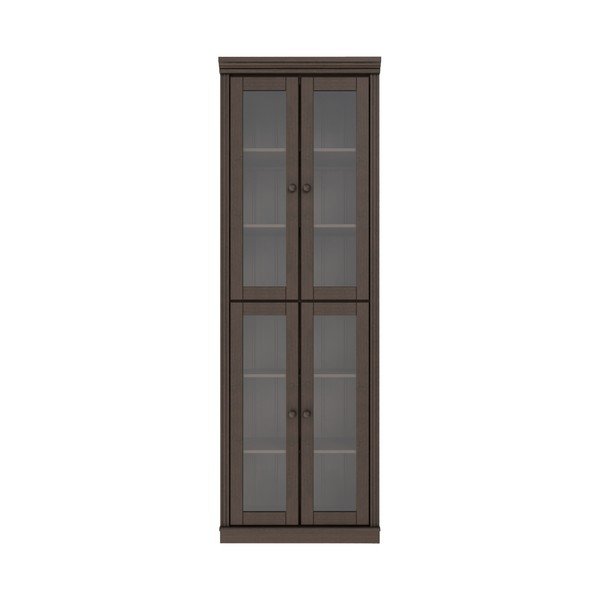 Tamno smeđa vitrina od masivnog bora 74x223x37 cm Anita – Støraa