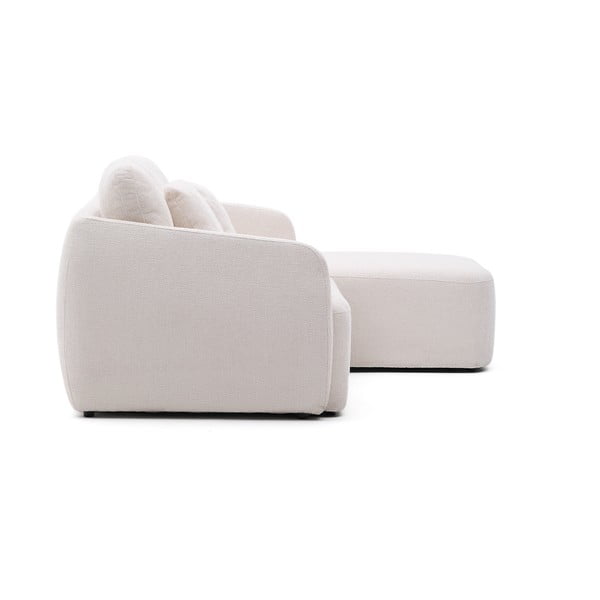 Krem sklopiva kutna garnitura od šenila (s desnim kutom/s ležaljkom) Laira – Kave Home-image-3