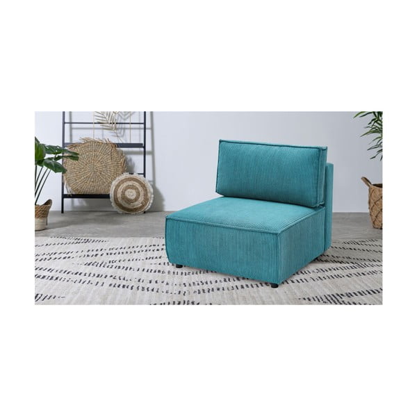 Plava modularna sjedeća garnitura od samta (srednji modul ) Nihad modular – Bobochic Paris-image-1