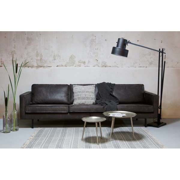 Crna sofa od imitacije kože 277 cm Rodeo – WOOOD-image-1