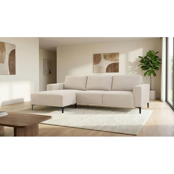 Bež kutna garnitura od šenila (s lijevim kutom/s ležaljkom) Fabian – Scandic-image-1