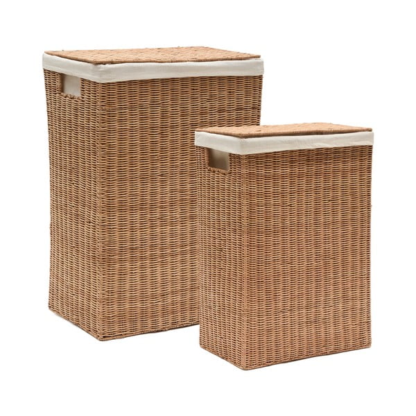 Košare za rublje u setu 2 kom od ratana u prirodnoj boji Indali – Kave Home