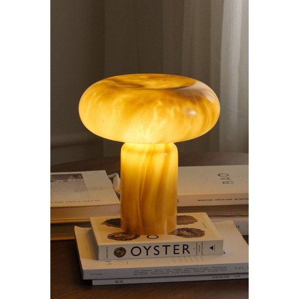 Kaki zelena staklena stolna lampa (visina 28 cm) Aurora – Ellos Home-image-1