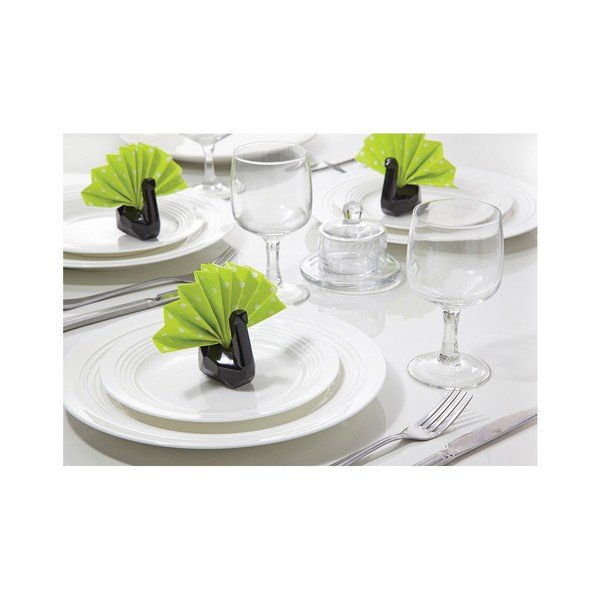 Set keramičkih držača za salvete, Salveta labud 6 kom, crna-image-3