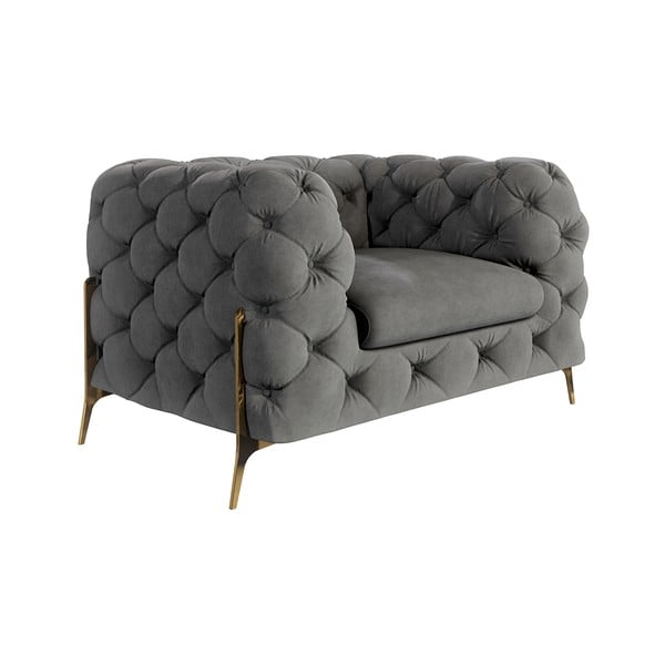 Siva baršunasti fotelja Chelsea Bis – Ropez