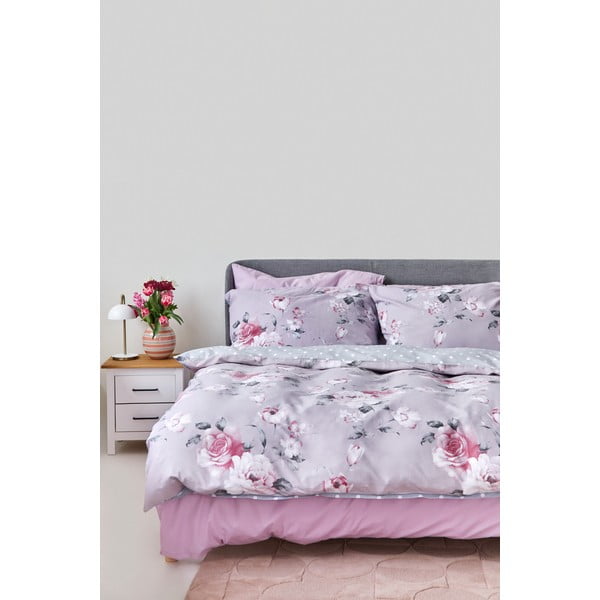 Siva pamučna posteljina za bračni krevet Bonami Selection Belle, 200 x 220 cm-image-3